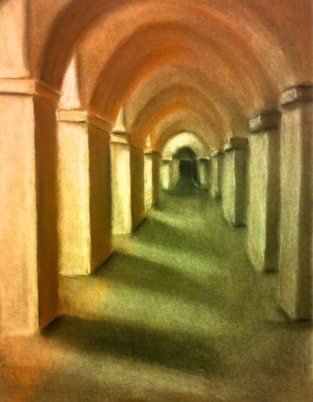 Church hallway that I did in charcoal